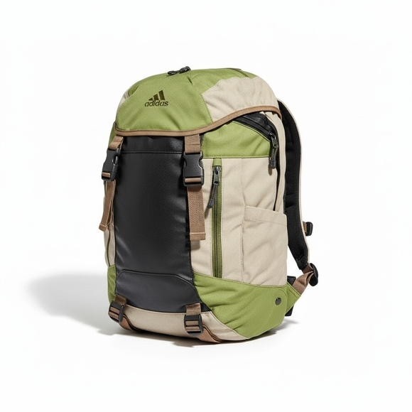 adidas Other - Vintage adidas Backpack Hiking Daypack Tan Green Black Outdoor Utility Bag
